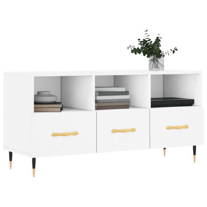VidaXL TV Stand White 102x36x50 Cm Engineered Wood 829012