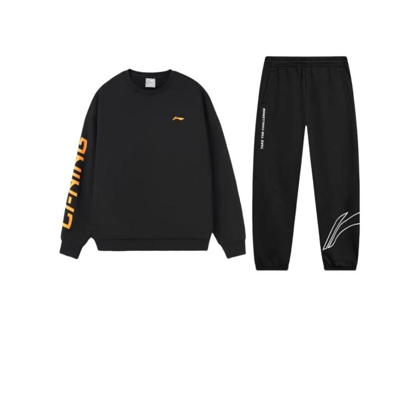 Li Ning Casual Fleece Lined Sports Suit Unisex Black AKLTD71-1+AWDRF44-1