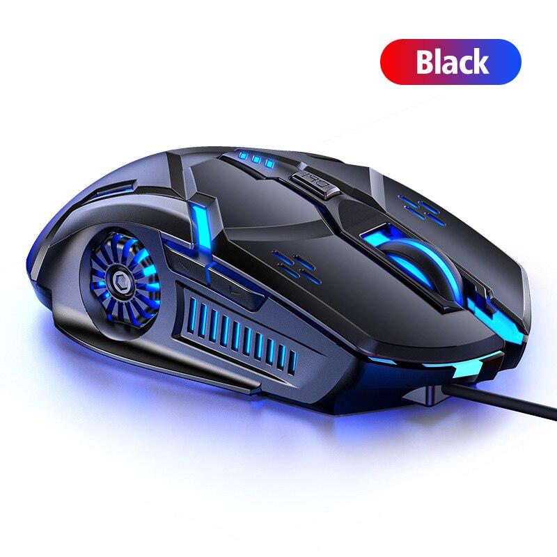 FONKEN USB Wired Gaming Mouse Mute 6 Button With Led Backlight Online Games Competitive Mouse For PC Laptop Computer Accessories