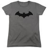 Batman Hush Logo Womens T Shirt Charcoal Officially Licensed
