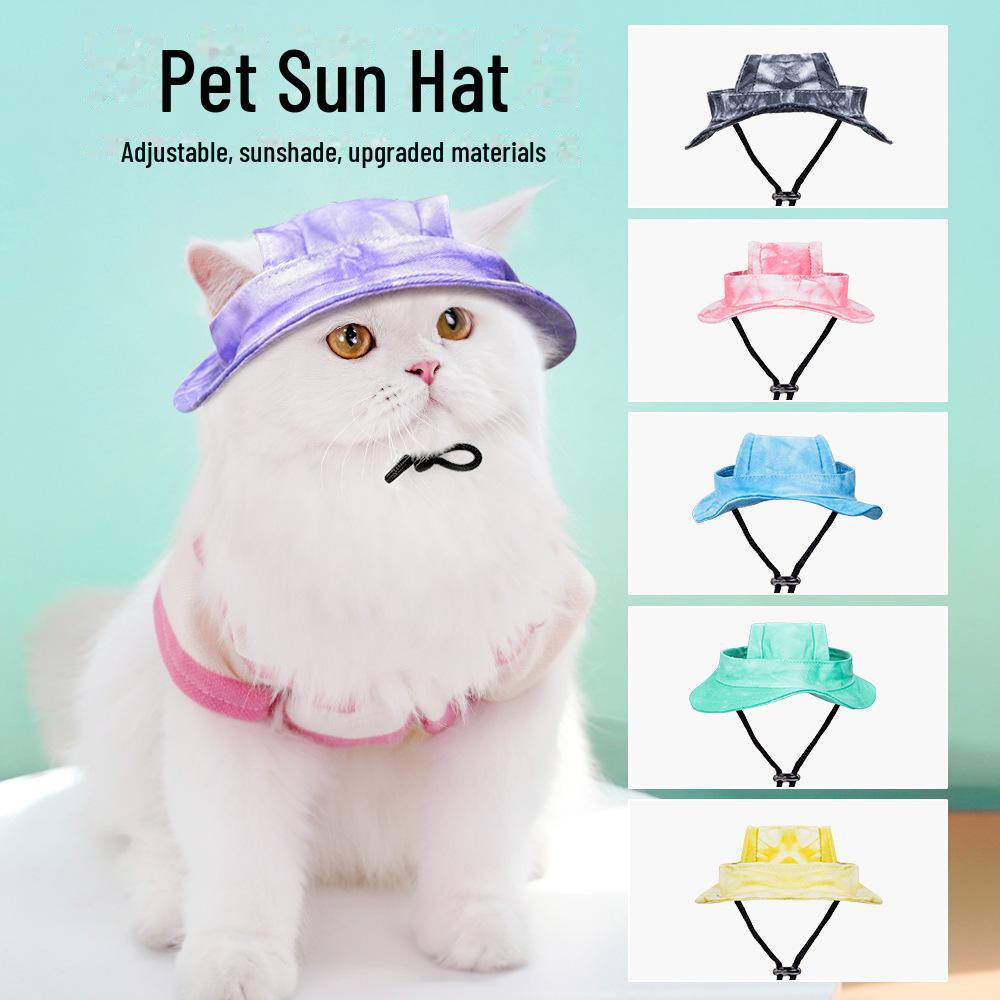 Adjustable Pet Sun Visor Hat for Cats & Dogs - Breathable, Anti-Strangle, Ear-Friendly Design