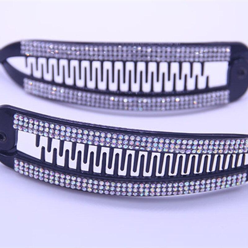 1 шт., заколки-бананы с черными стразами, заколки для волос в форме рыбьего волоса, зажимы для волос, украшения для волос, аксессуары для волос для женщин, зажим, инструменты для укладки