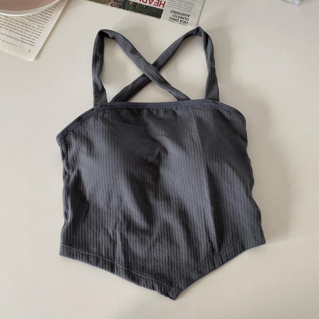 Новый дизайн Sense Niche Outside Wearing Unique Chic Spice Girl с безрукавным крестом Beautiful Back Halter Vest для женщин