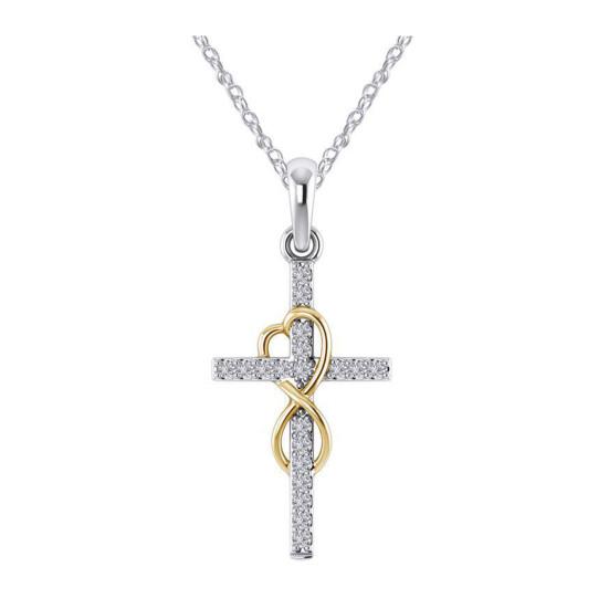 Женское ожерелье с подвеской-крестом с восьмеркой, регулируемая длина, полированный сплав, день рождения