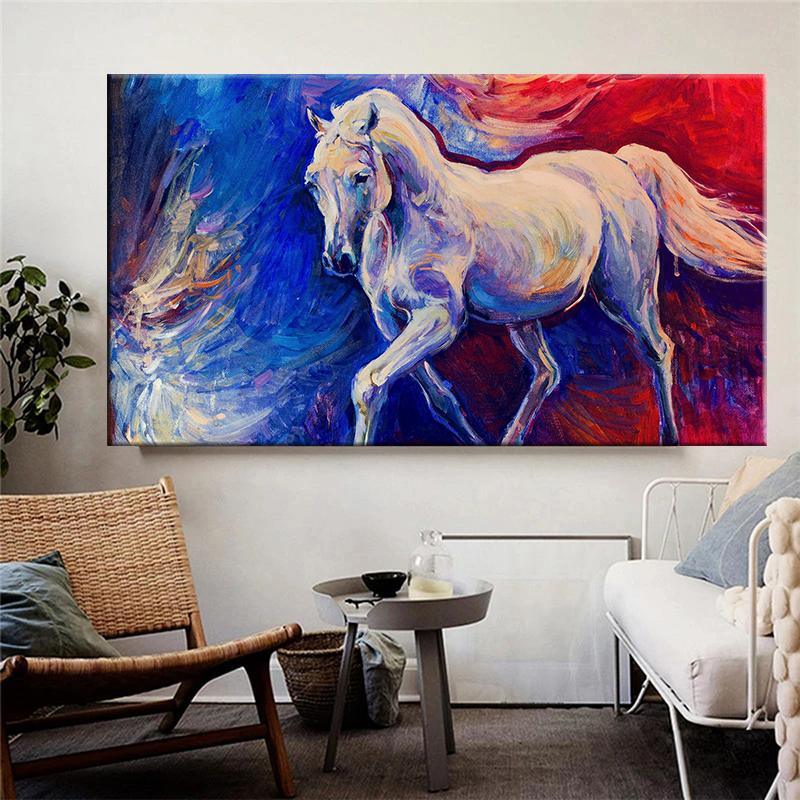 Три бегущие лошади Картина на холсте Искусство животных Постеры и принты Современная живопись Настенные картины для гостиной Домашний декор