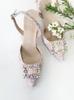In The Balcony Erin Pink Tweed Stiletto Slingback Pumps 6Cm
