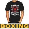 MMA Kick Boxing Muay Thai UFC T-Shirt Nation Flag Retro Vintage Sons of Albania Fearless Symbol Emblem 3D Print Men Women Short Sleeve Round Neck