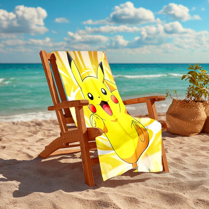 Pokémon beach towel Outdoor camping Beach towel for vacation swim Outdoor pool Absorbent bath towel