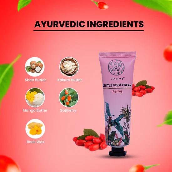 Yahvi Нежный крем для ног для сухих ног Gojiberry Аюрведический крем для восстановления трещин на пятках 30 мл