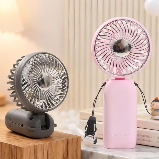 Portable Neck Fan, 3 Speed Foldable Handheld Fan, USB Rechargeable Small Personal Fan for Outdoor Travel, Desk Cooling Fan for Home Office
