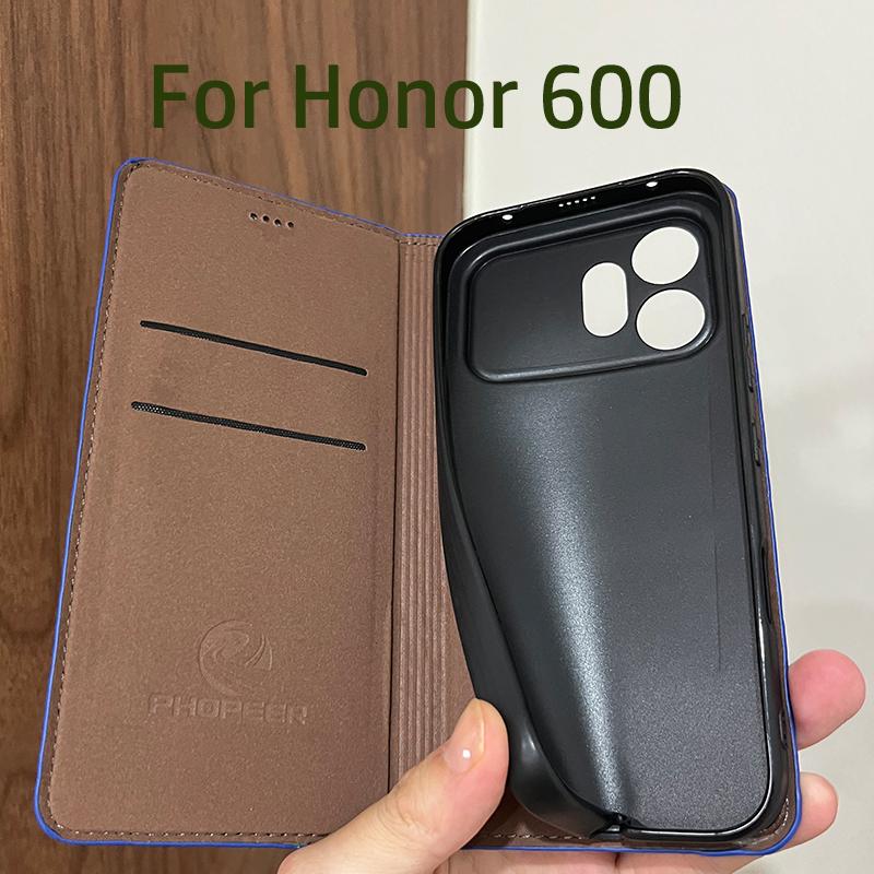 Магнитный Чехол-Книжка из Натуральной Кожи для Honor 50 70 90 200 300 400 500 600 Pro Plus Lite Global