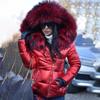 Womens Short Hooded Puffer Coat With Faux Fur Trim - Winter Warm Casual Outerwear