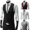 Жилеты для мужчин Slim Fit мужской костюм жилет мужской жилет мужской повседневный безрукавный формальный деловой пиджак