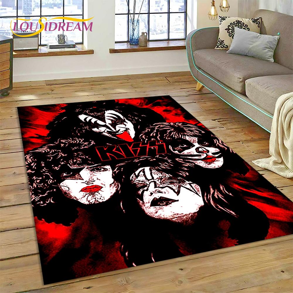 Новый Ковер Рок-группы Kiss Heavy Metal для Гостиной, Спальни, Домашнего Декора, Нескользящий Коврик для Пола, Декор для Дивана, Придверный Коврик