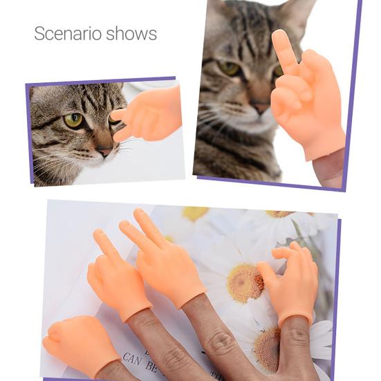 Yousheng 4/6 Pack Finger Puppets Сгибаемые милые мини-руки-марионетки Реалистичный внешний вид Устойчивые к разрывам Безопасные забавные жесты Маленькие ручки-игрушки для домашних животных
