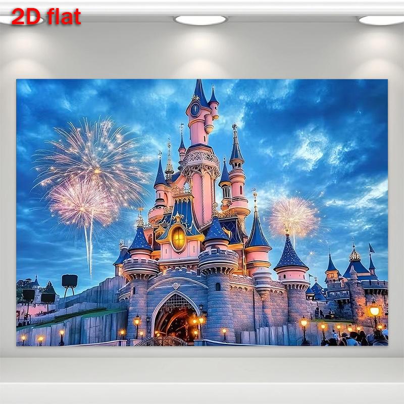 2D plane, 1 piece of castle-themed background fabric, suitable for parties, weddings, and tailgate events