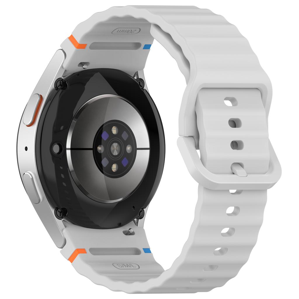 For Samsung Galaxy Watch FE/Watch7 40mm 44mm Silicone Wave Texture Watch Band Replacement Straps