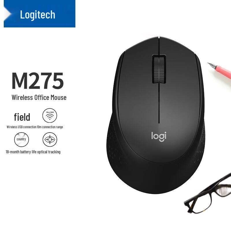 Logitech Беспроводная мышь M275 Черная