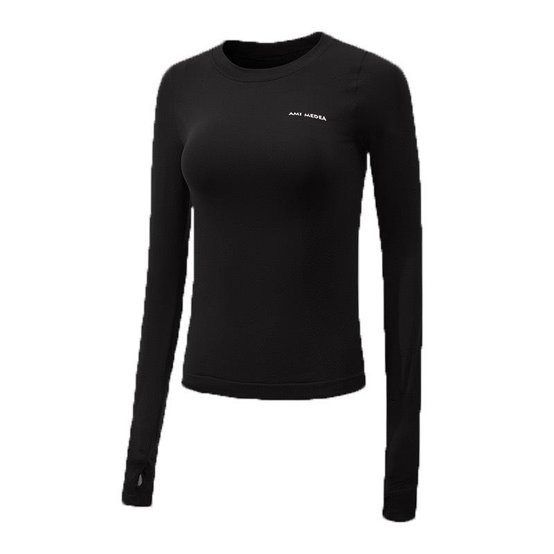 Luminous Letters Trendy Yoga Slimming Long Sleeve Quick-Dry T-shirt for Women