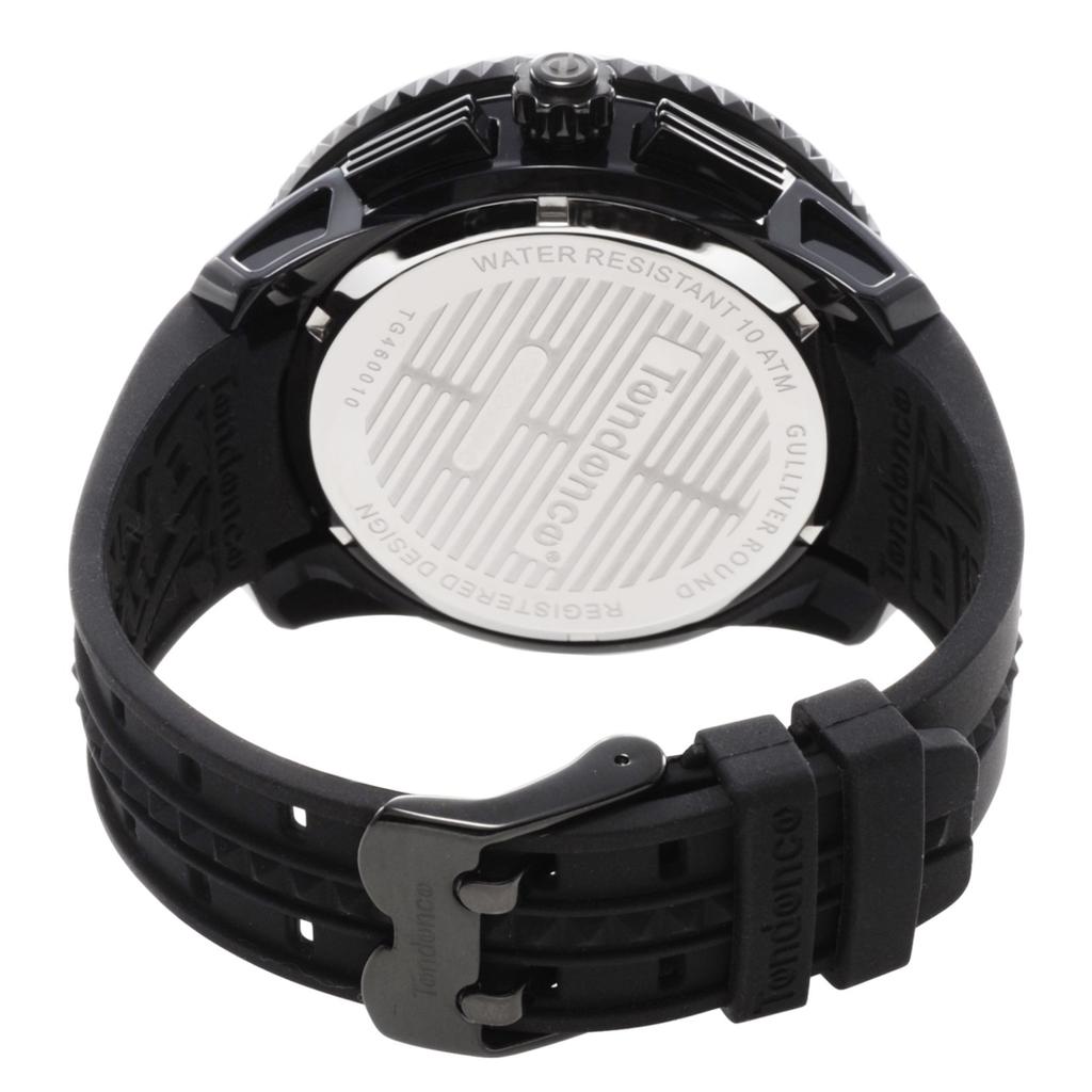 [Tendence] Gulliver Round Chronograph Gulliver Round Chronograph Black Dial Stainless Steel Mineral Glass Quartz 51MM Watch TG460010 Men's [Item]