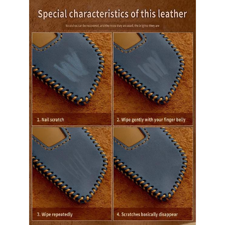 for Toyota Key Fob Cover Leather Car Key Case Keychain Fob Holder Compatible for Corolla Cross Crown Grand Highlander Prius Land Cruiser RAV4 Prime