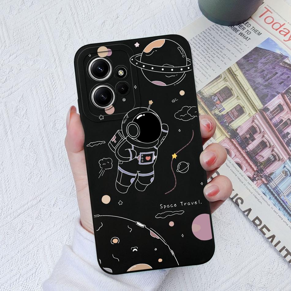 Чехлы Для Xiaomi Redmi Note 12 12S 4G 5G Милый Узорчатый Жидкий Силикон Ударопрочный Задняя Крышка Для Redmi Note 12 S Чехол Бампер