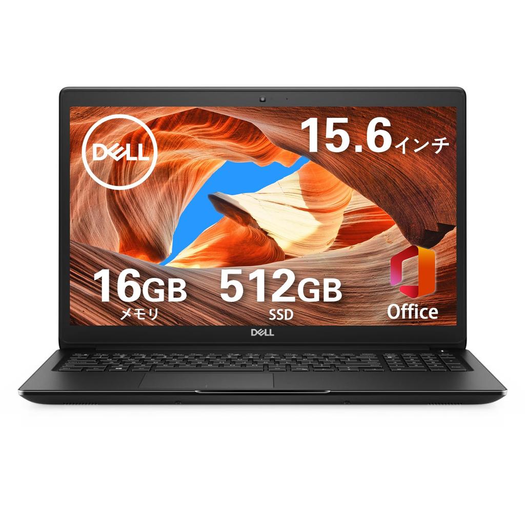 Ноутбук DELL Latitude 3500 с предустановленным Office, 15,6-дюймовый экран, 16 ГБ памяти, 512 ГБ SSD, процессор i3-8145U (б/у), Windows 11 Pro, японская клавиатура