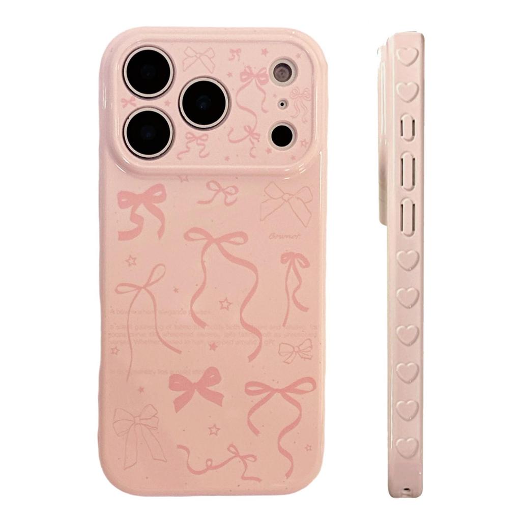 Розовый чехол для телефона с бантом, подходящий для iPhone 16, iPhone 17 и iPhone 17 Pro Max