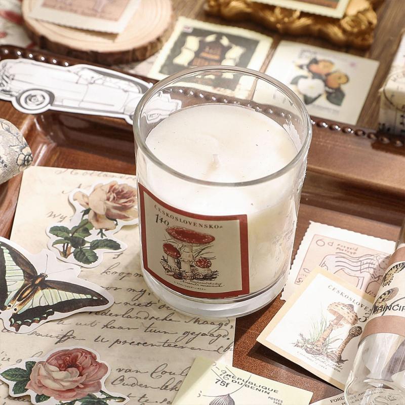 LUOM 15pcs Vintage Style Material Paper Retro Diy Hand-decorated Scrapbooking Stickers For Art