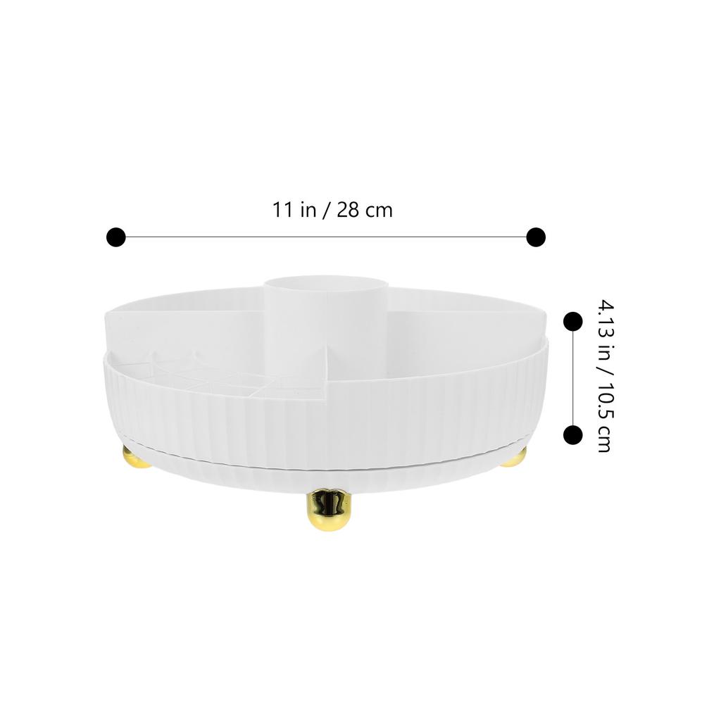 Rotating Makeup Organizer Skincare Storage Tray Desktop Vanity Bathroom Countertop Perfume Lipstick Face Care Turntable