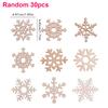 10/30/50/100pcs Christmas Wooden Snowflakes Hanging Ornaments DIY Snowflake Wooden Ornaments Cutouts Christmas Tree Decorations