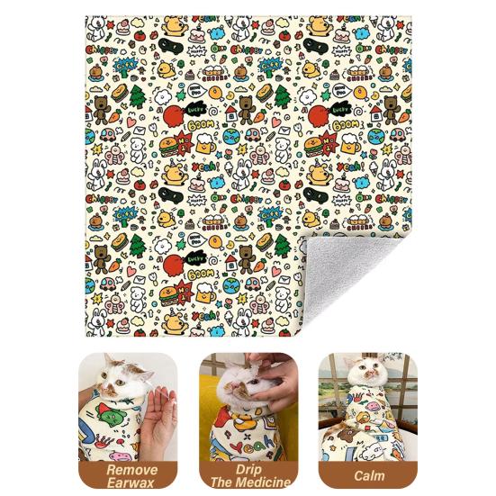 Конверт для груминга кошек, саморегулирующийся, мягкий, из микрофибры, сумка для фиксации кошек, одеяло для фиксации против царапин, для стрижки когтей, приема лекарств и ухода за питомцами