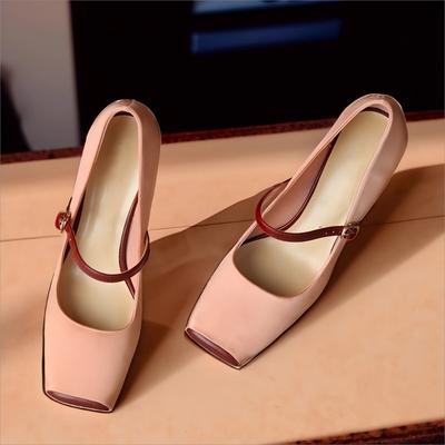 Модная женская обувь на среднем каблуке Элегантные босоножки на каблуке Летняя обувь с пряжкой Новые бренды Туфли-лодочки 2025 Дизайнерская обувь с пряжкой Модная обувь для платья Zapatillas