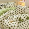 Plant Floral Duvet Cover 3 Piece Set, Cute Cartoon Cat Pattern Bedding Set, Women Kids Girls Bedroom Decorative Pink Quilt Cover