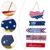 Stylish Usa Themed Wooden Hanging Decor Featuring Patriotic Red Blue White Colors For Independence Day
