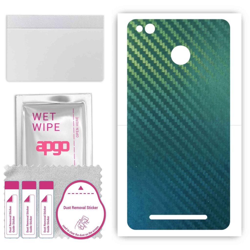 apgo Protective Skin Sticker for the back compatible with Xiaomi Redmi 3, Wrap Film, Foil, Vinyl - Pattern Carbon Chameleon CAKA1