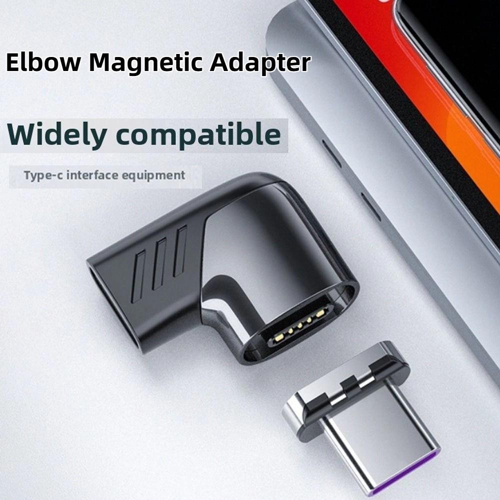 Магнитный адаптер USB Type C 90 градусов 120 Вт Угловой магнитный адаптер питания Подключение устройства