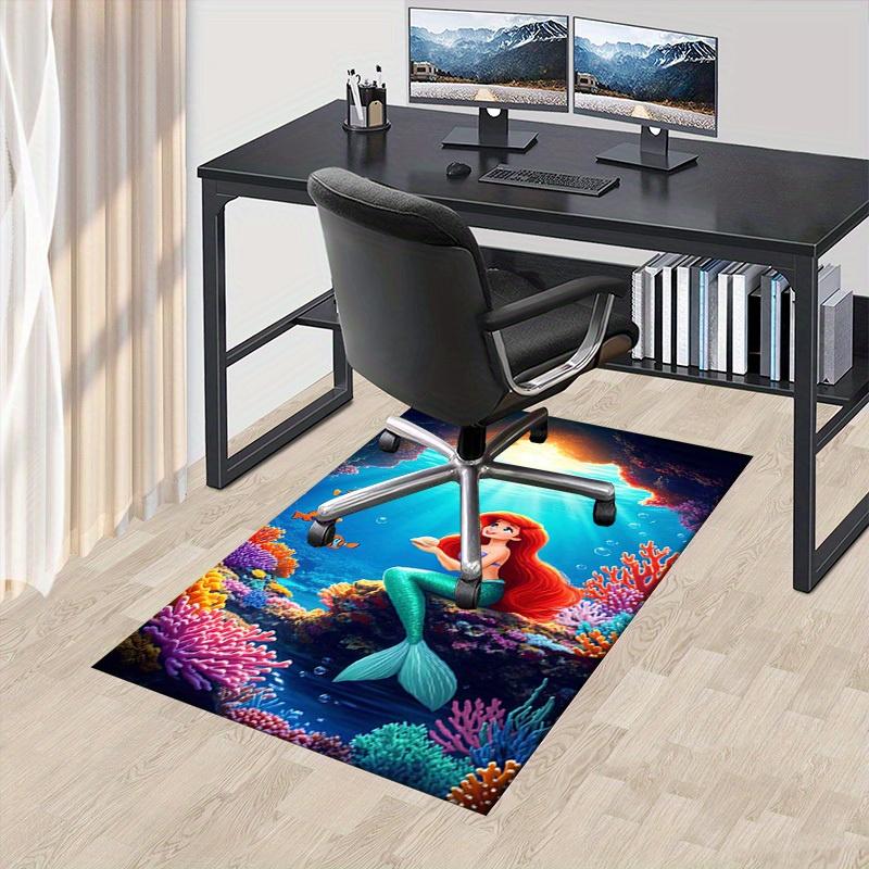 1pcOffice Carpet, Under Chair Rug, Gift for Home Decor, Mermaid Theme Underwater World Design