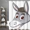 Мультяшная забавная шторка для душа с ослом, декоративная шторка для ванной, водонепроницаемая шторка для душа с крючками