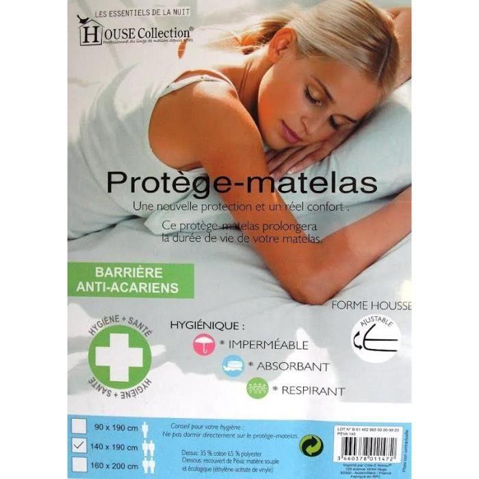 Protège-matelas - Noname - 140 x 190 cm - Barrière anti-acariens - Imperméable - Respirant