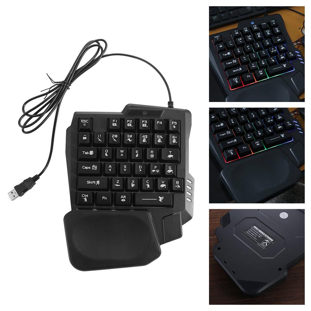 USB Single Hand Keyboard Luminous Gaming Mechanical Keyboard One Handedly Keyboard Desktop PC