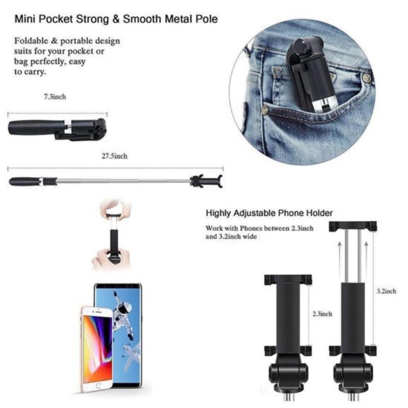 Многофункциональная складная и выдвижная селфи-палка для мобильного телефона, универсальная XT02 Bluetooth, штатив для прямой трансляции фотографий