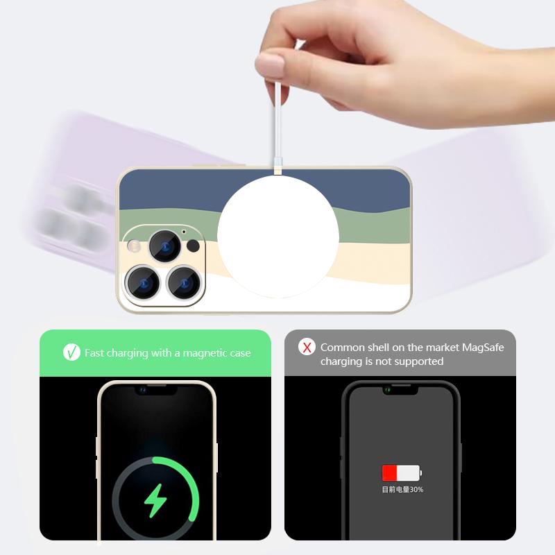 Магнитный чехол For Magsafe для iPhone 17 Pro Max с принтом «Цветочные полоски», мягкий силиконовый чехол-задняя крышка для iPhone 16 15 14 13 Pro Max 16e 17e