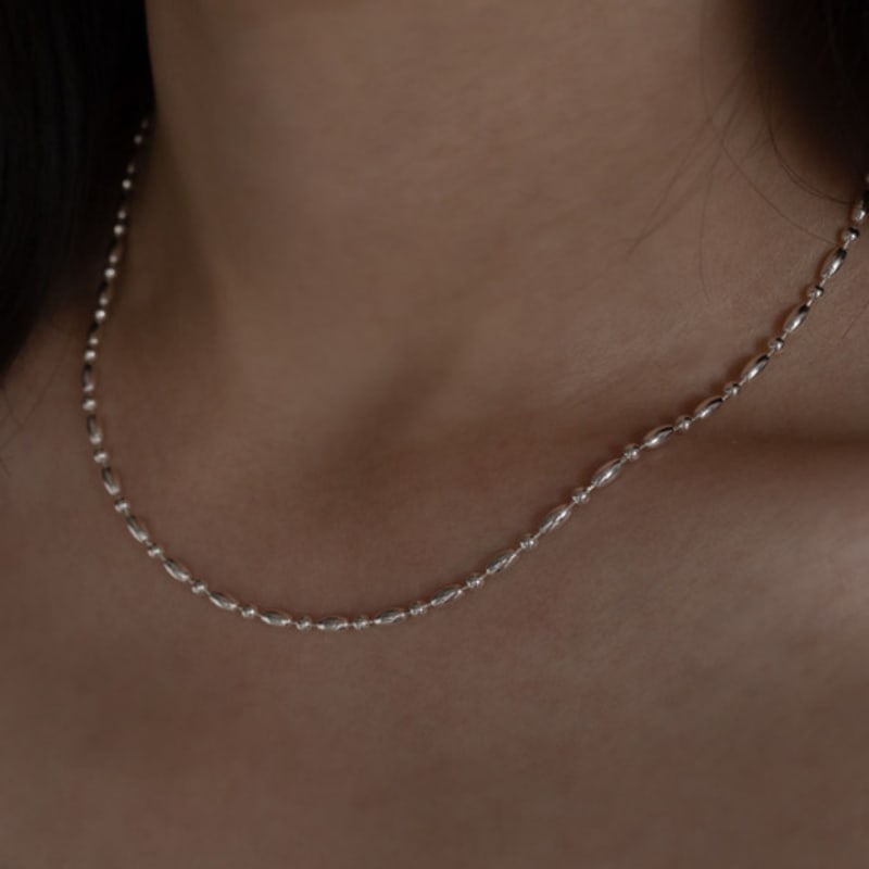 Youngglow серебро925 ритм шарик ожерелье (2color)