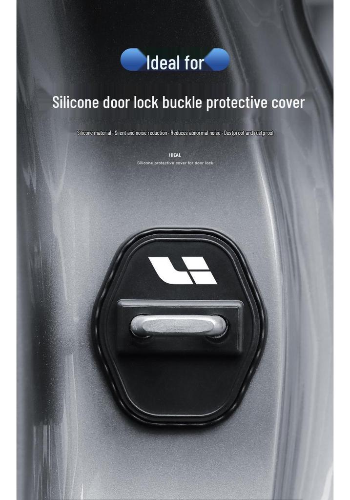 Silicone Shock Absorbing Dustproof Anti-rust Door Lock Cover for Ideal L8