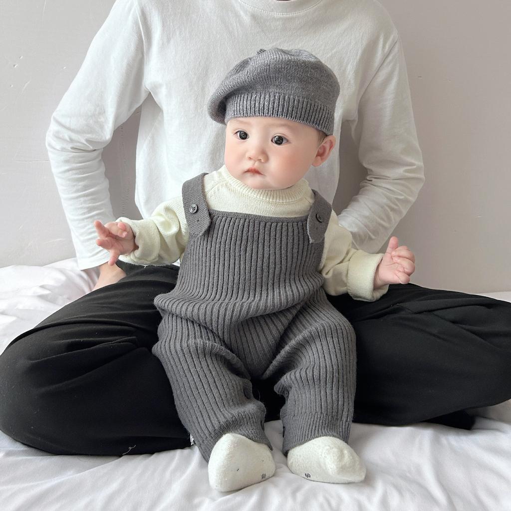 Baby Overalls, Spring And Autumn Suits, Small Month-Old Baby Clothes, Foreign-Style Boys' Knitted Onesies, Children'S Outing Clothes
