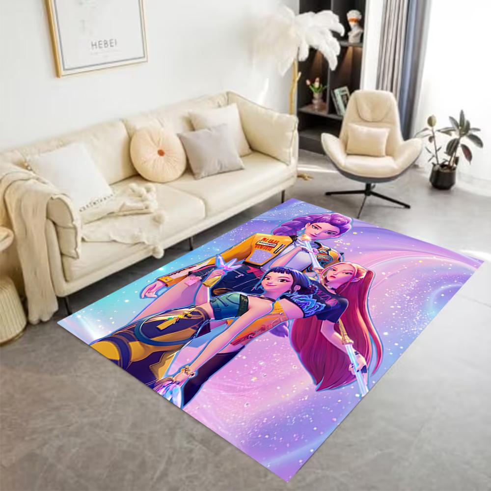 Hungryx: Neon Dreams Floor Rug Office Rug Suitable for Study room Balcony Living Rooms Playrooms Anti-slip Rug Decorate Offices Wedding Party Gift