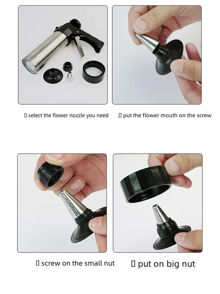 Stainless Steel Cookie Decorating Gun & Mold Set