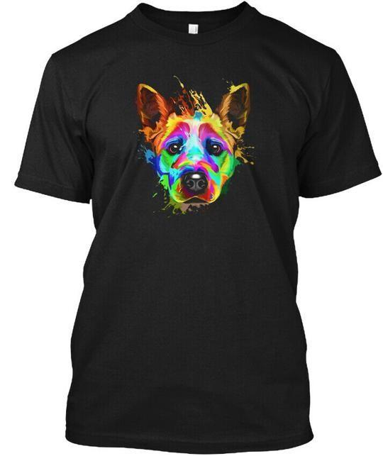 Splash Art Cattle Dog Blue Heeler Lover Gifts T-Shirt Made in USA Size S to 5XL