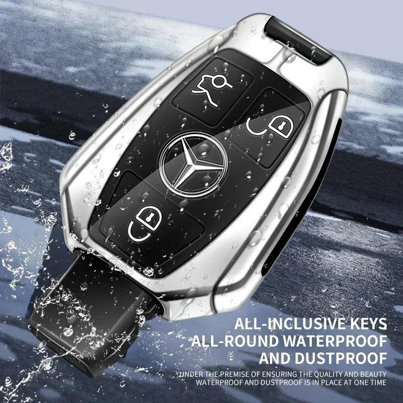 CSE1 Alloy Car Key Case Cover Protector Shell For Mercedes Benz A B C E Class GLS GLA GLK GLC CLS CLA AMG W204 W205 W212 W463 W176